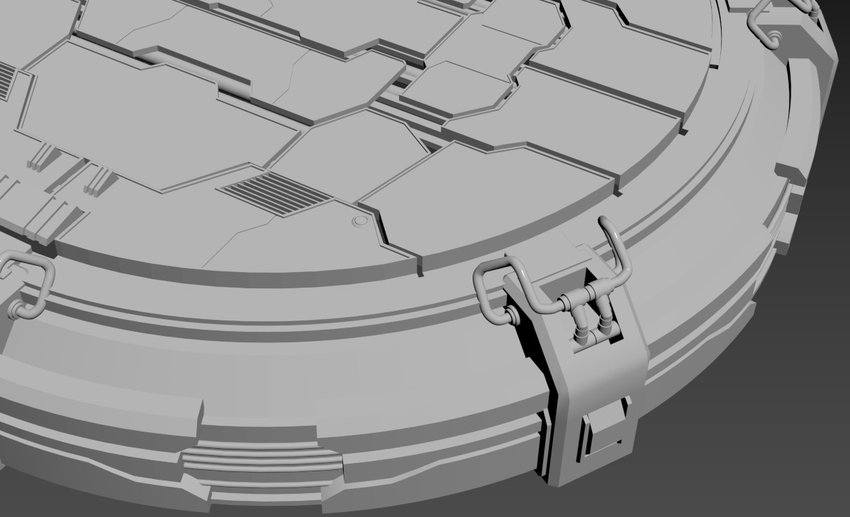 Futuristic podium Low-poly 3D model_7