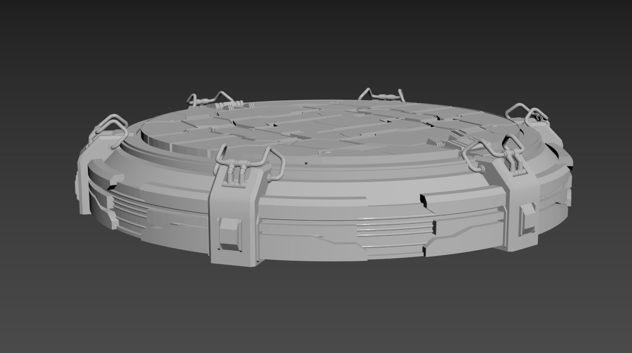 Futuristic podium Low-poly 3D model_9