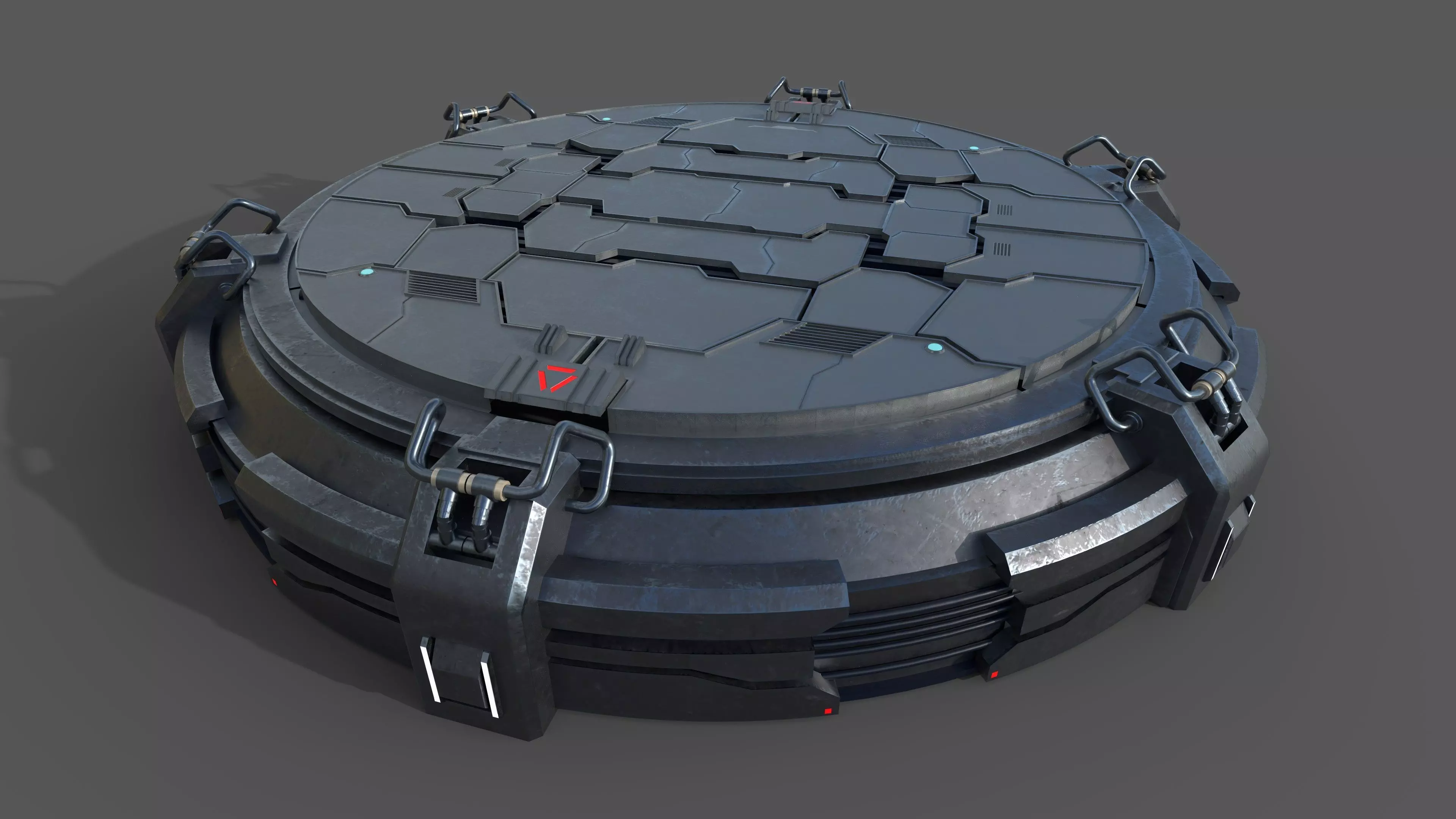 Futuristic podium Low-poly 3D model_0