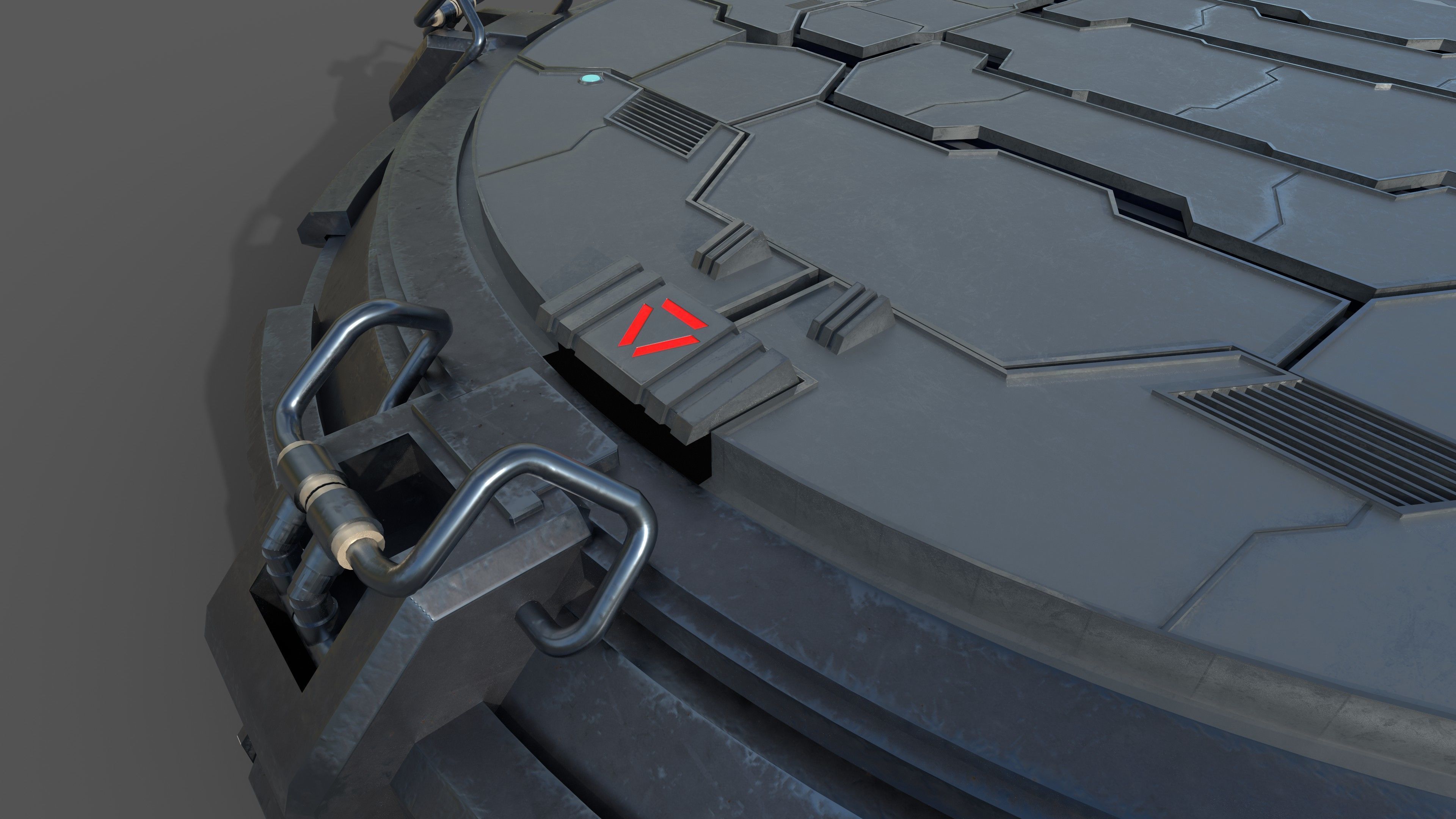 Futuristic podium Low-poly 3D model_4