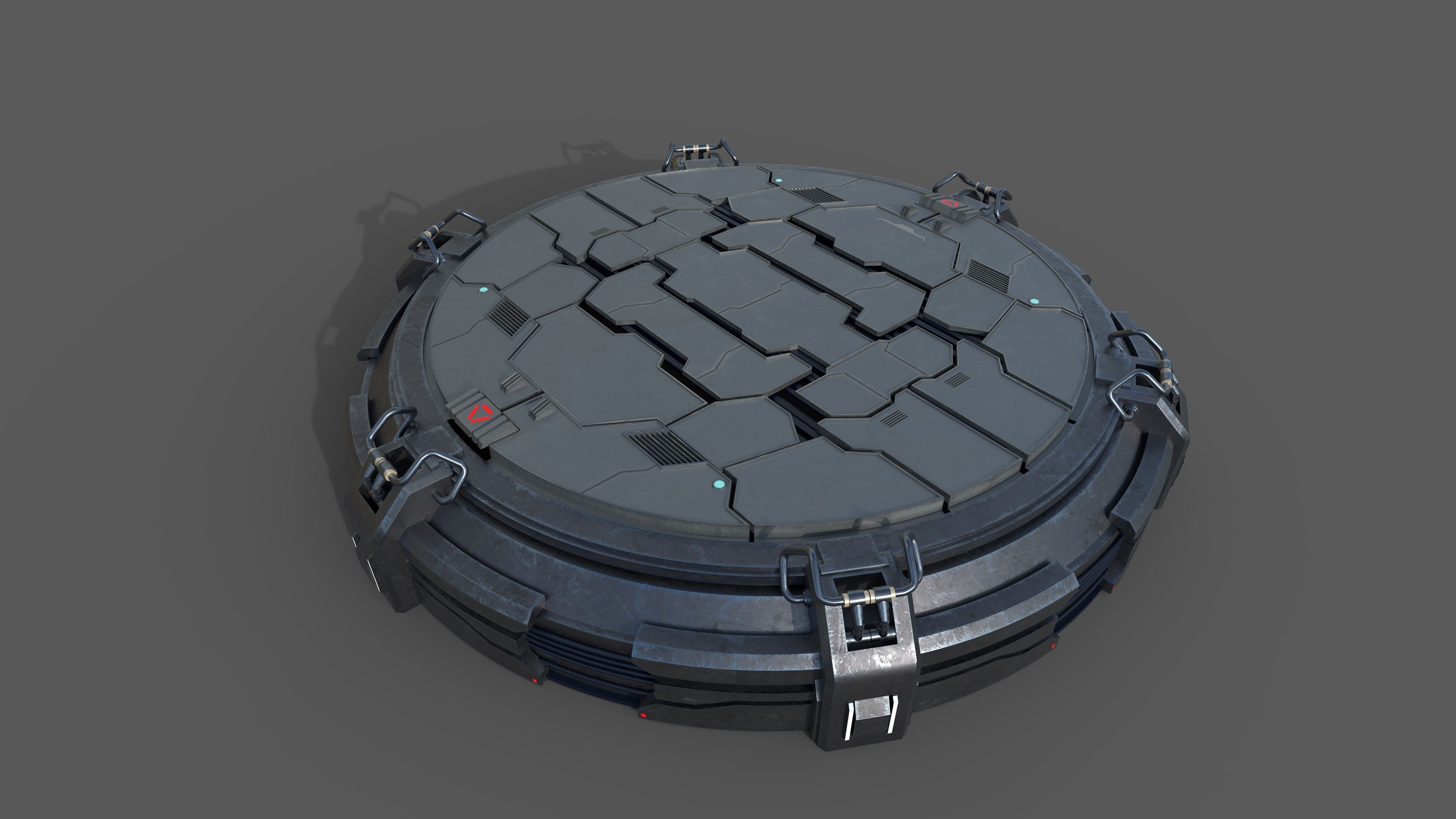 Futuristic podium Low-poly 3D model_3