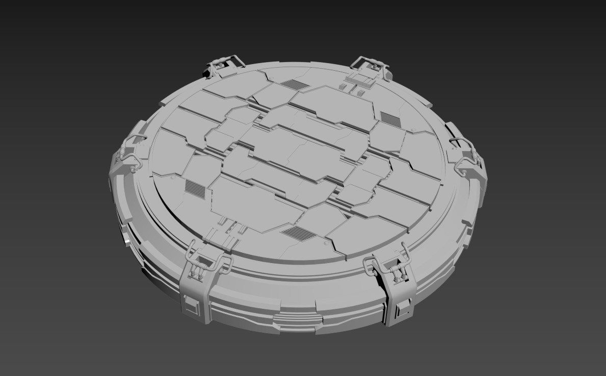 Futuristic podium Low-poly 3D model_6