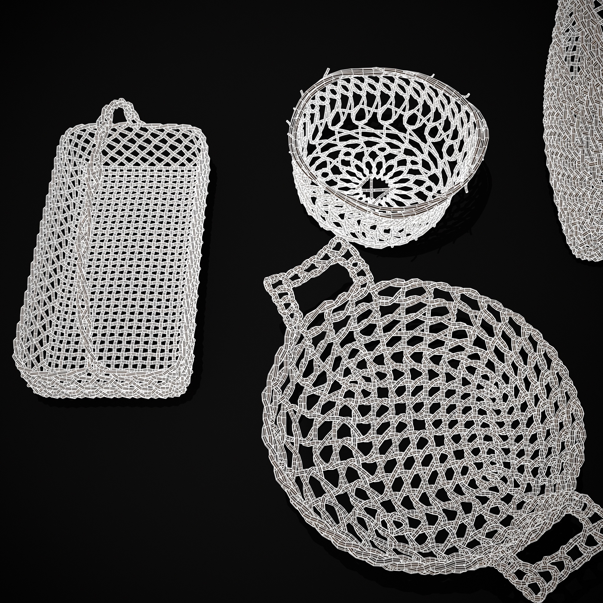 Medieval Woven Baskets Pack One Low-poly 3D model_18
