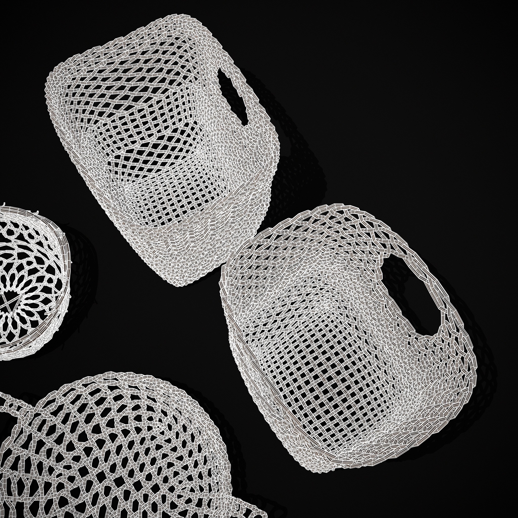 Medieval Woven Baskets Pack One Low-poly 3D model_16