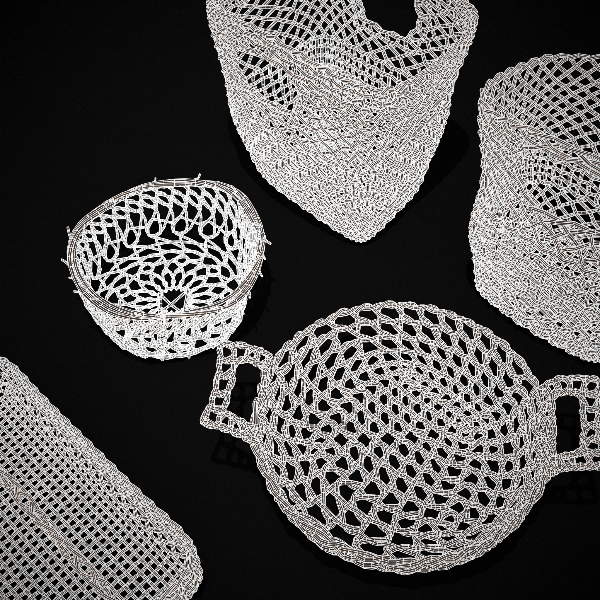 Medieval Woven Baskets Pack One Low-poly 3D model_8