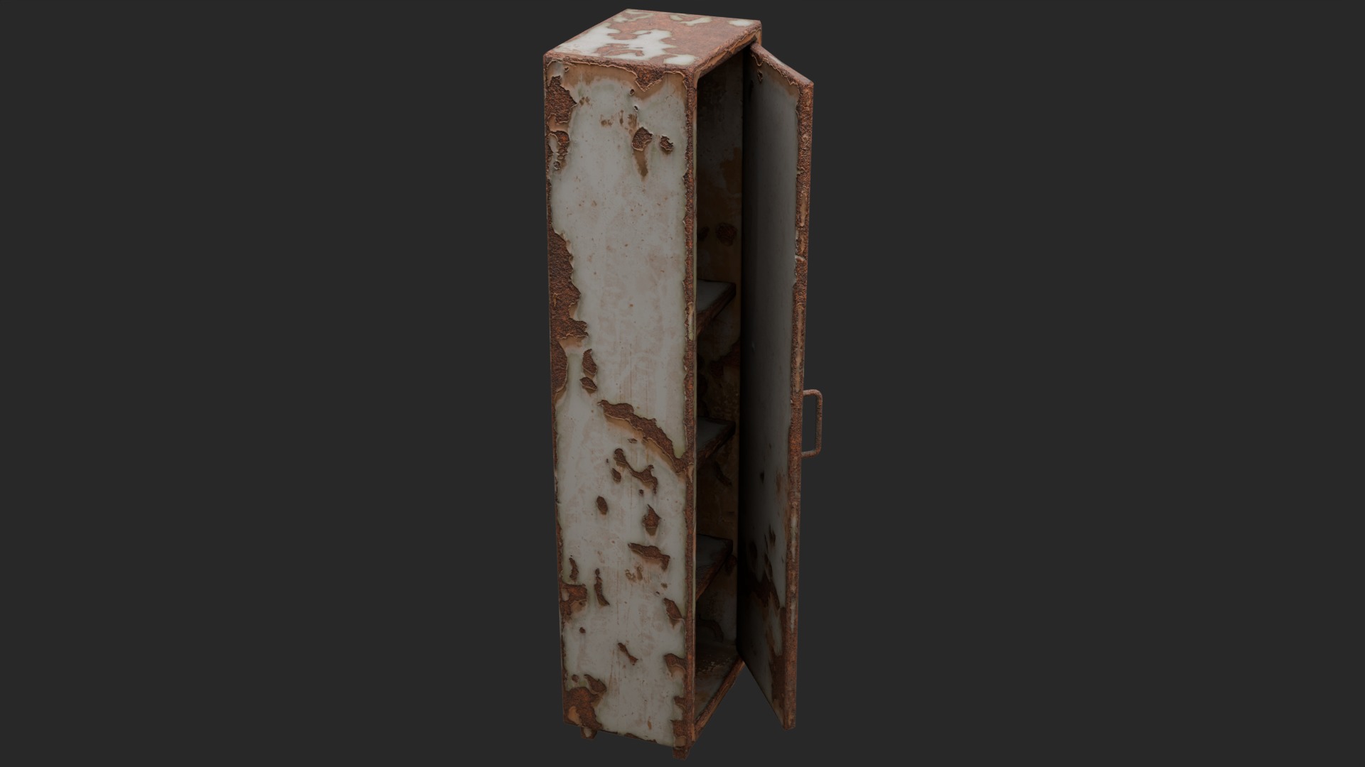 Abandoned Locker Low-poly 3D model_3