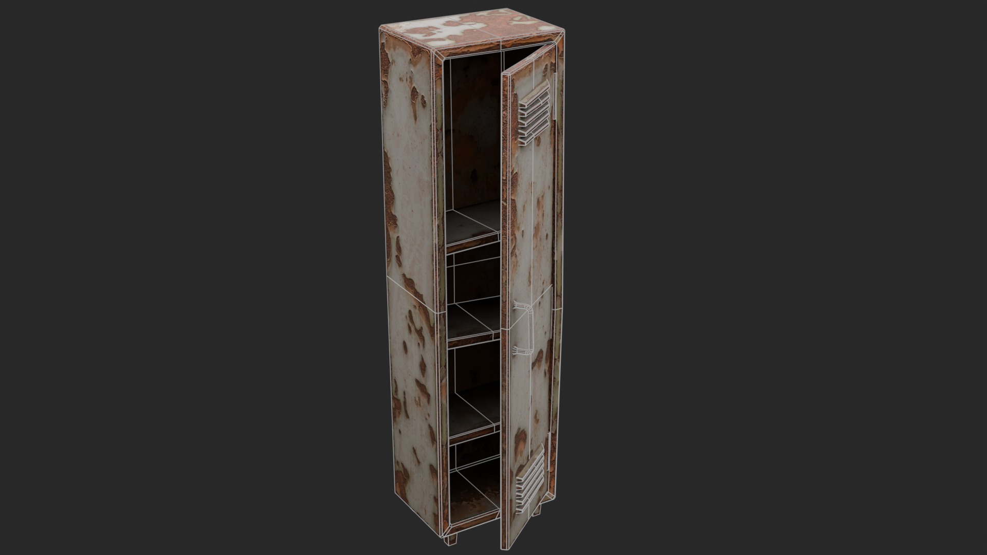 Abandoned Locker Low-poly 3D model_5