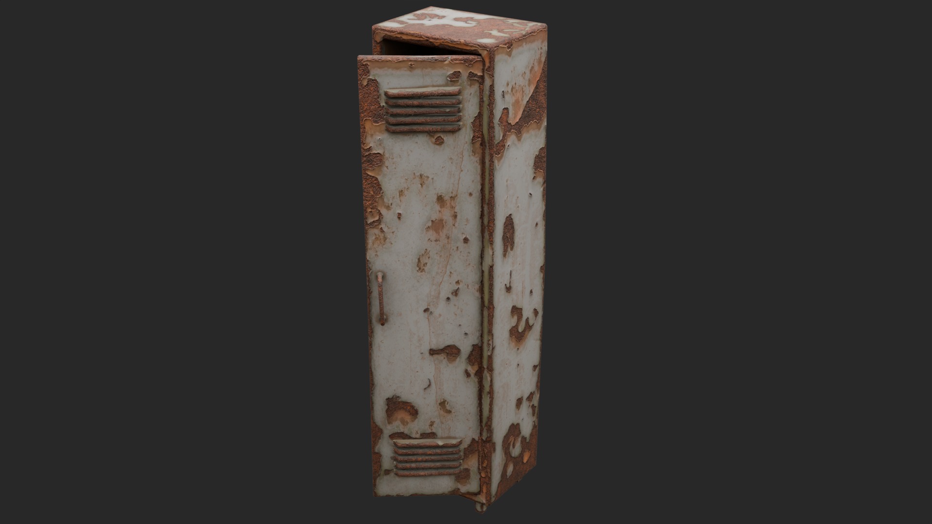 Abandoned Locker Low-poly 3D model_1