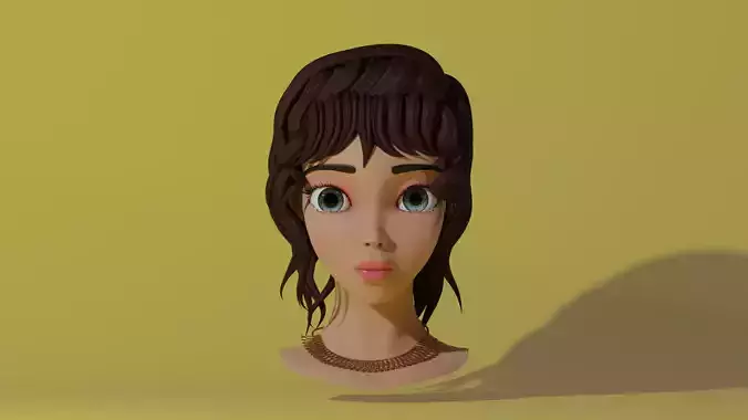 3D Hair style for girl 3D model