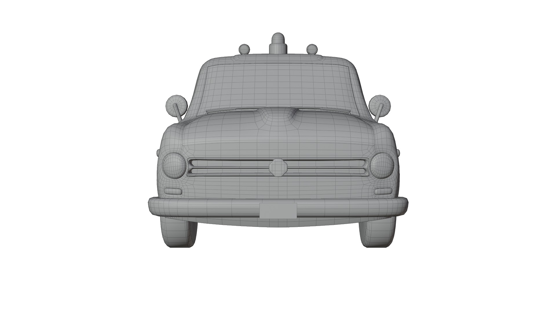 Vintage Police Car Game-Ready and Render Asset Low-poly 3D model_13