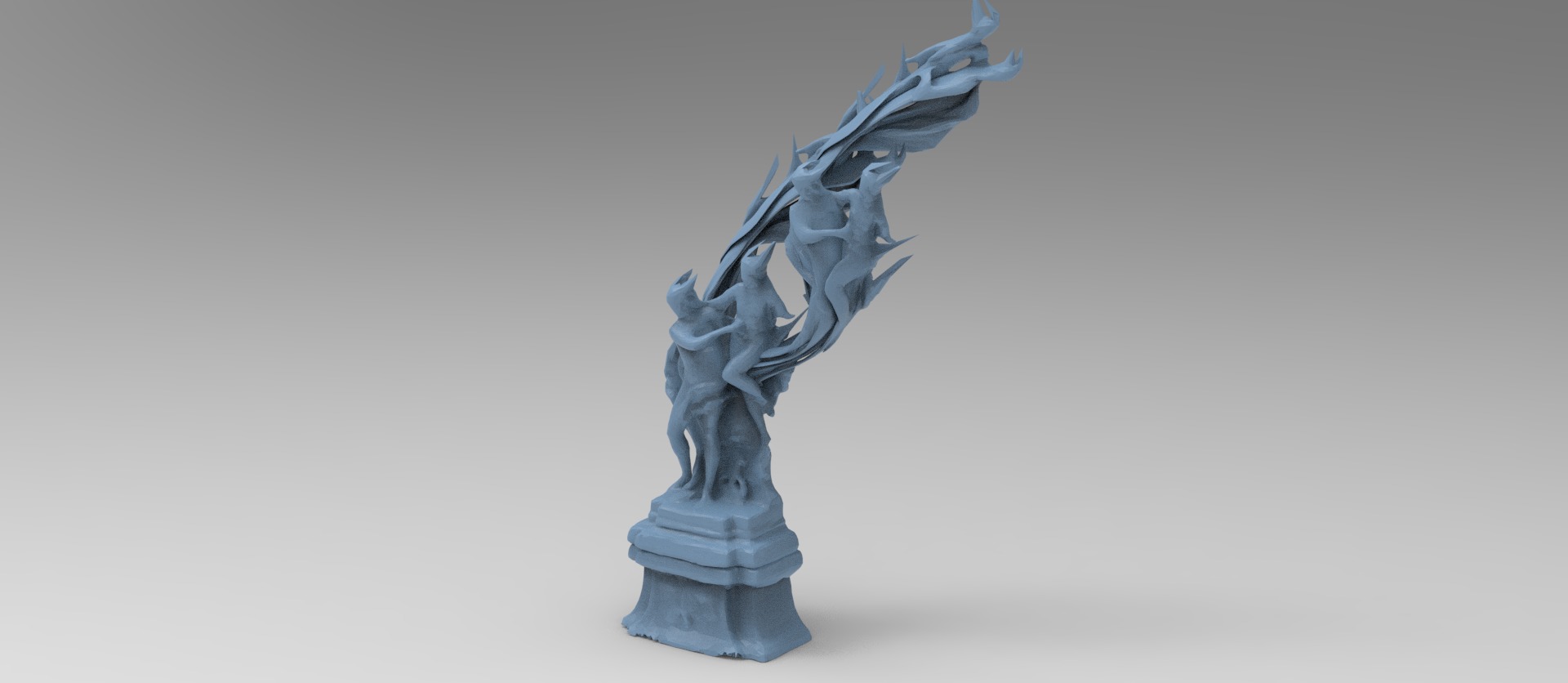 Dantes Inferno Fire dance statue 1  Low-poly 3D model_1