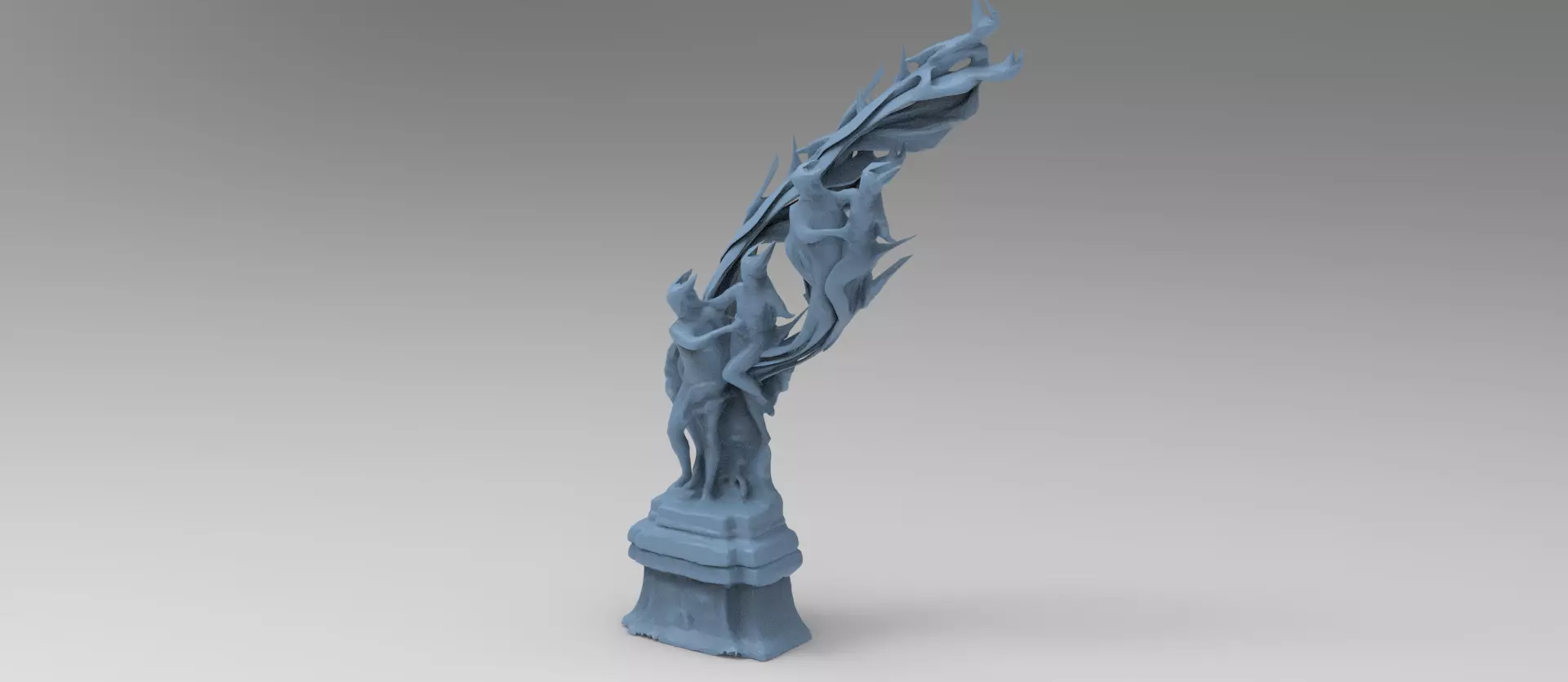 Dantes Inferno Fire dance statue 1  Low-poly 3D model_0