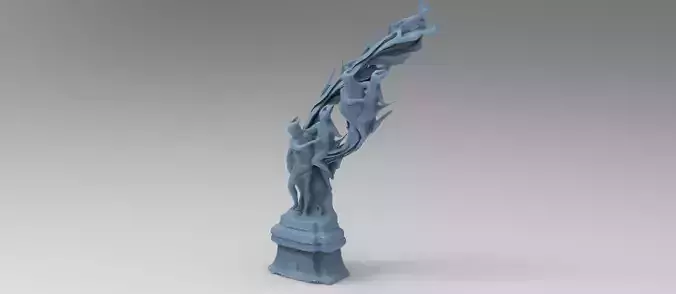 Dantes Inferno Fire dance statue 1  Low-poly 3D model
