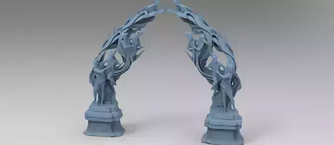 Dantes Inferno Fire dance Archway Low-poly 3D model
