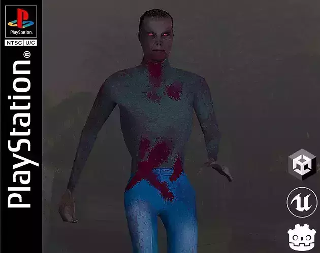 PSX - PS1 -Style Low Poly Zombie - Fully Rigged 3D Model Free low-poly 3D model PSX - PS1 -Style Low Poly Zombie - Fully Rigged 3D Model Free low-poly 3D model