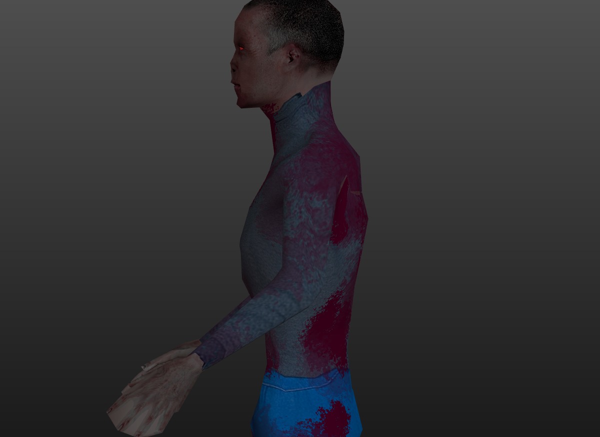 PSX - PS1 -Style Low Poly Zombie - Fully Rigged 3D Model Free low-poly 3D model_9