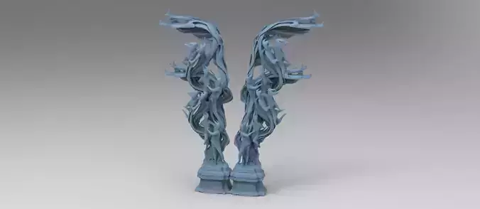 Dantes Inferno Fire pillars  3 Low-poly 3D model