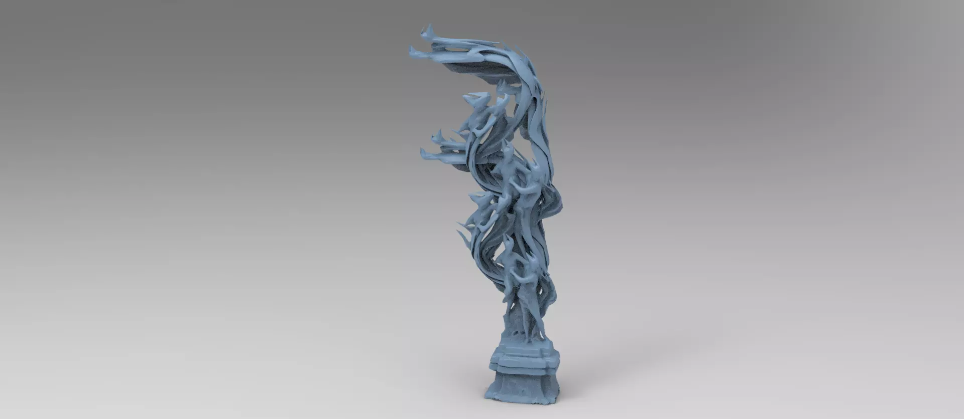 Dantes Inferno Fire dance pillars  4  Low-poly 3D model_0