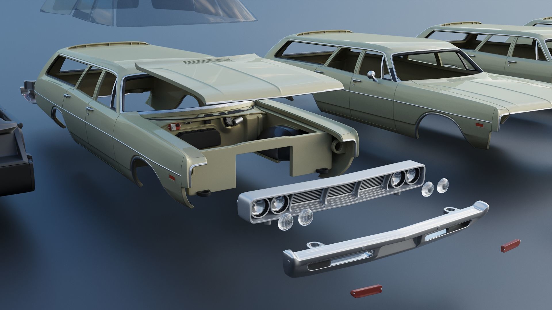 Dodge Polara Station Wagon 1969  3D print model_24