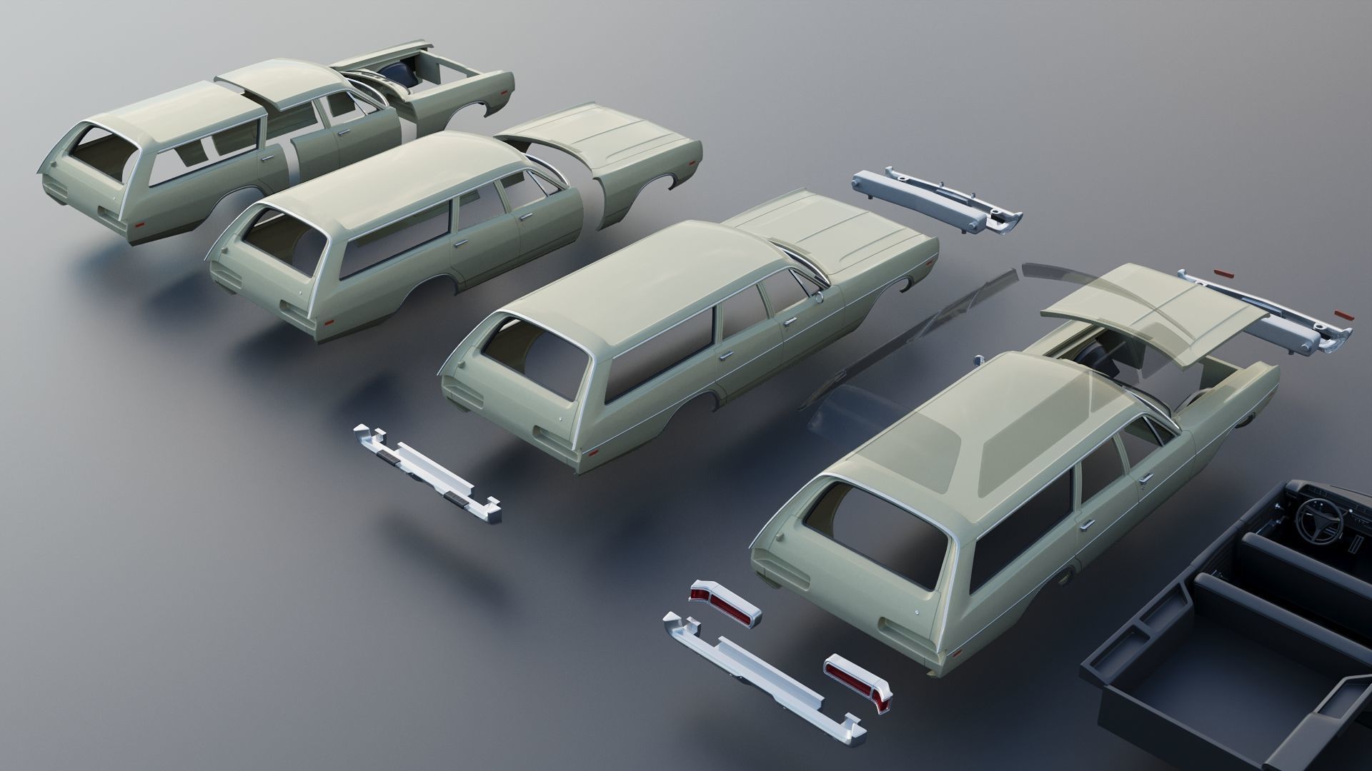 Dodge Polara Station Wagon 1969  3D print model_22