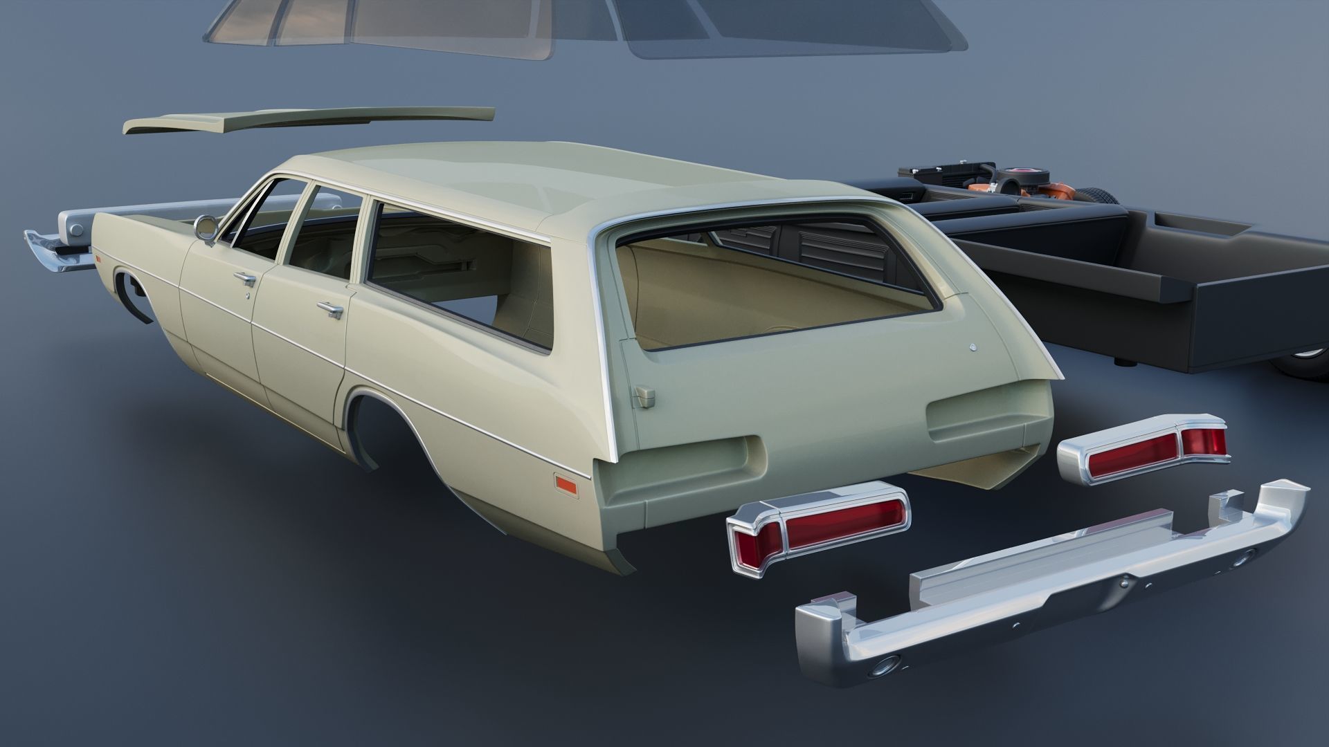 Dodge Polara Station Wagon 1969  3D print model_21