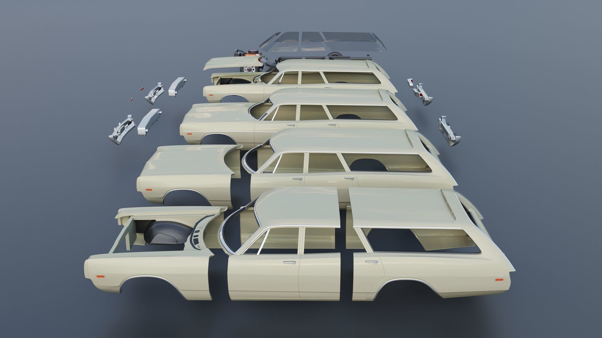 Dodge Polara Station Wagon 1969  3D print model_19