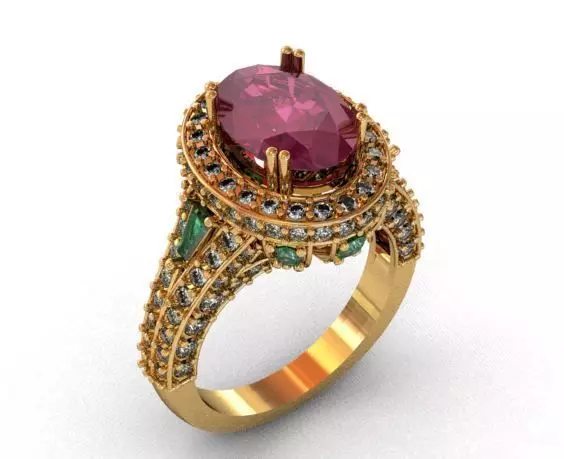 Oval Diamond Ring 3D print model
