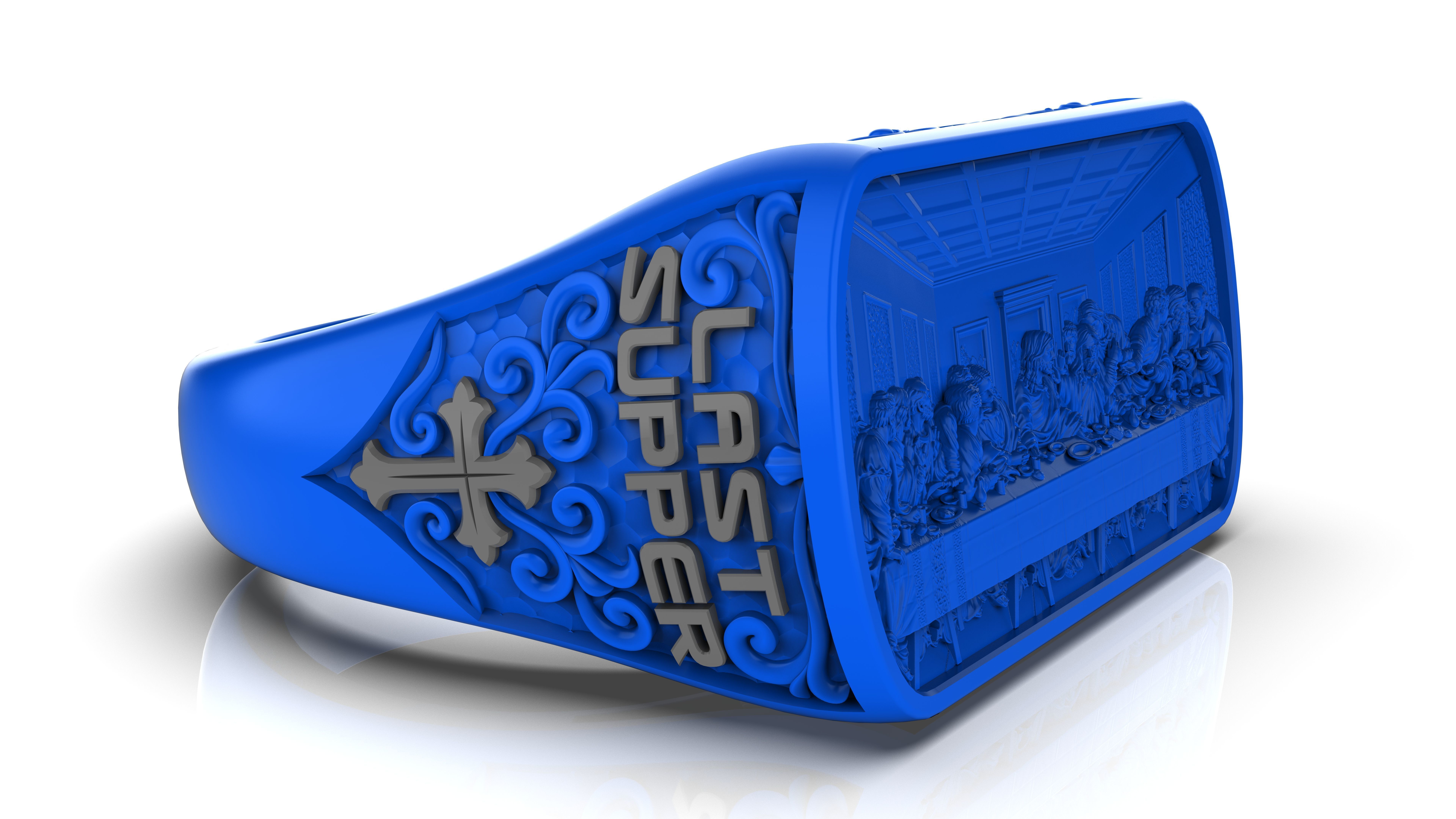 Last Supper pattern ring 3D print model_3