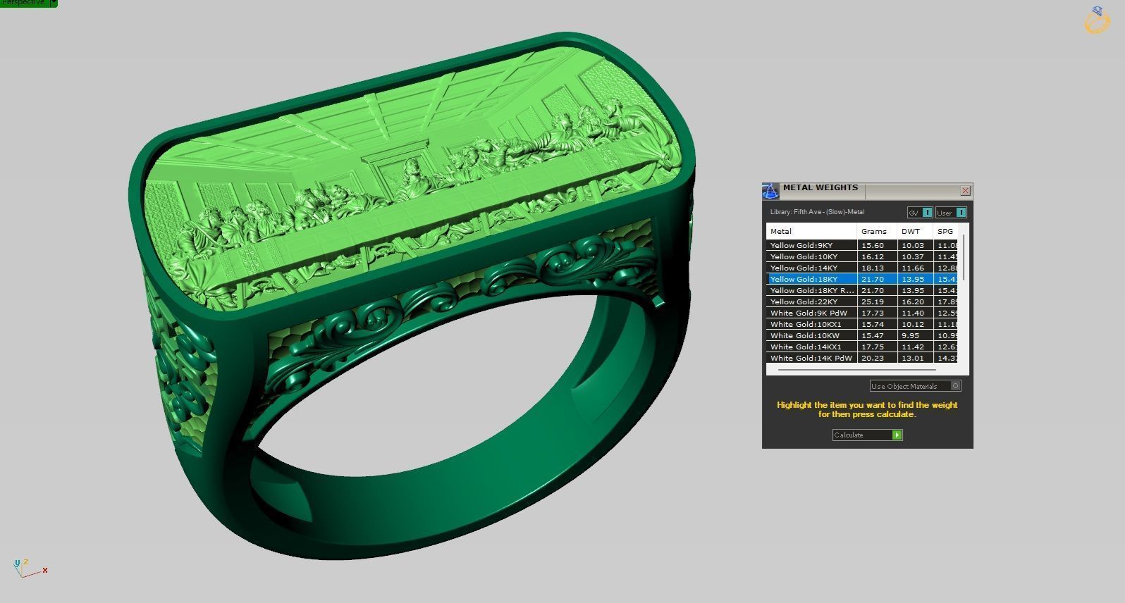 Last Supper pattern ring 3D print model_9