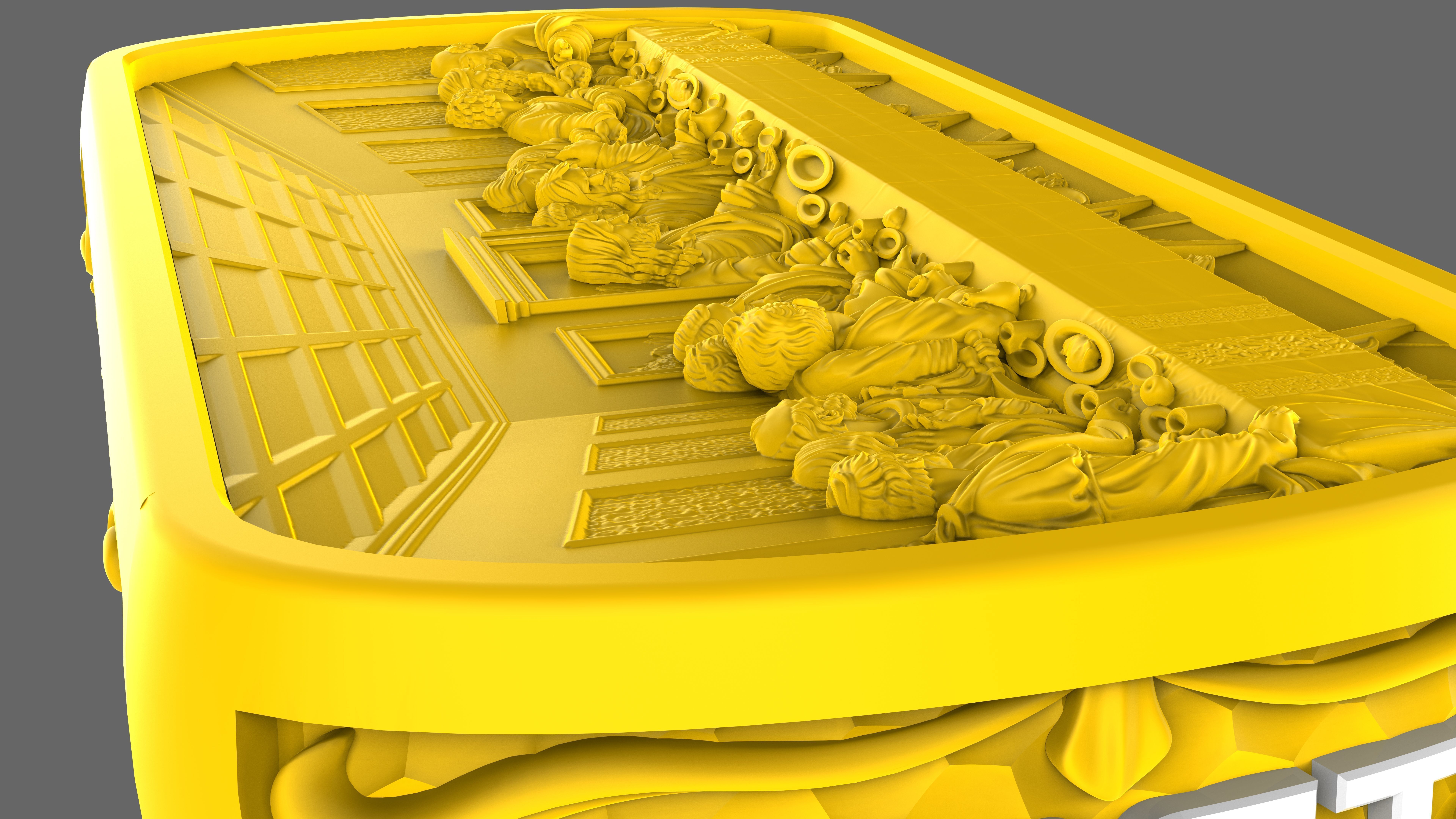 Last Supper pattern ring 3D print model_5