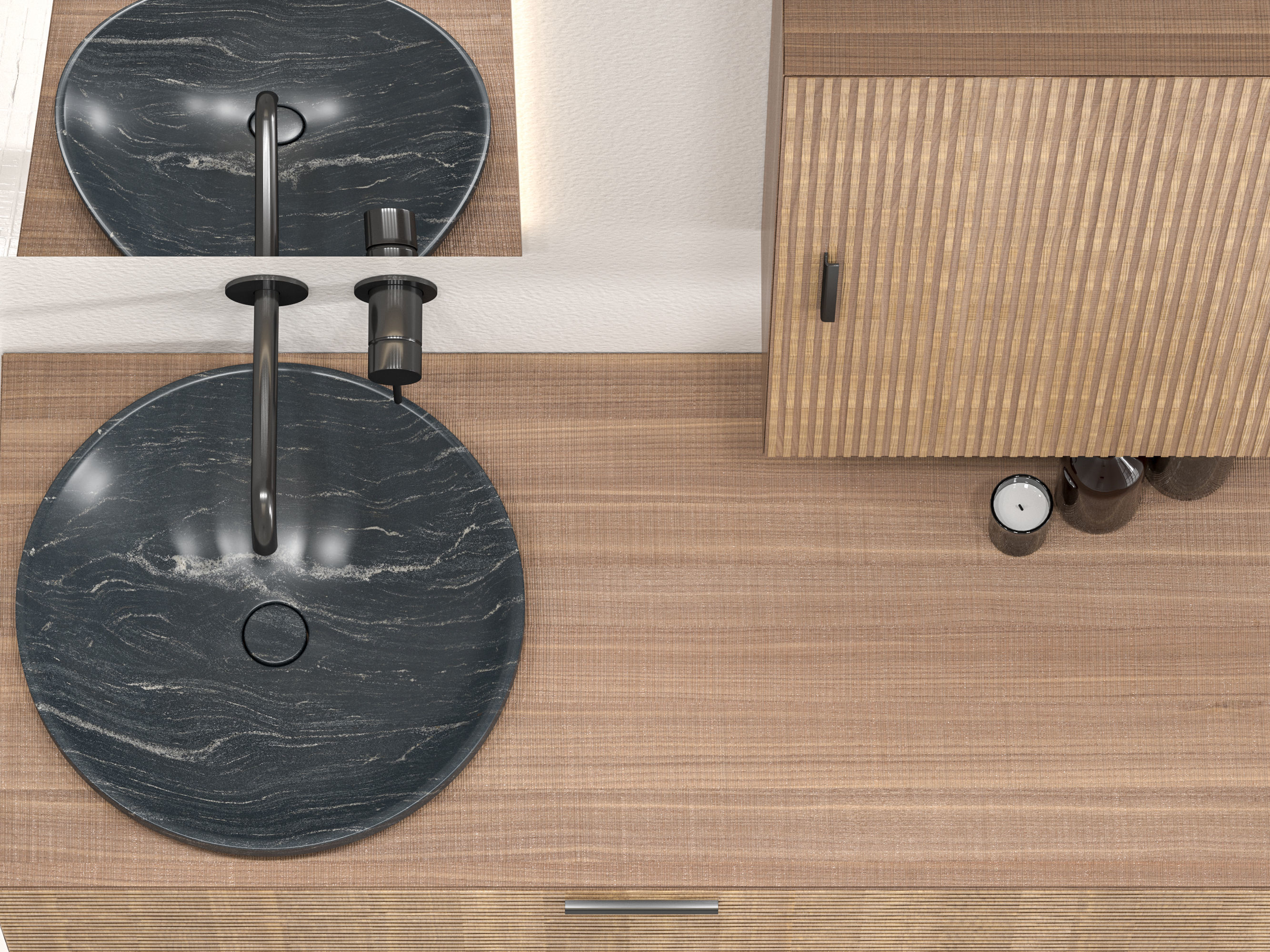 ARC Semi-inset round marble washbasin 3D model_5