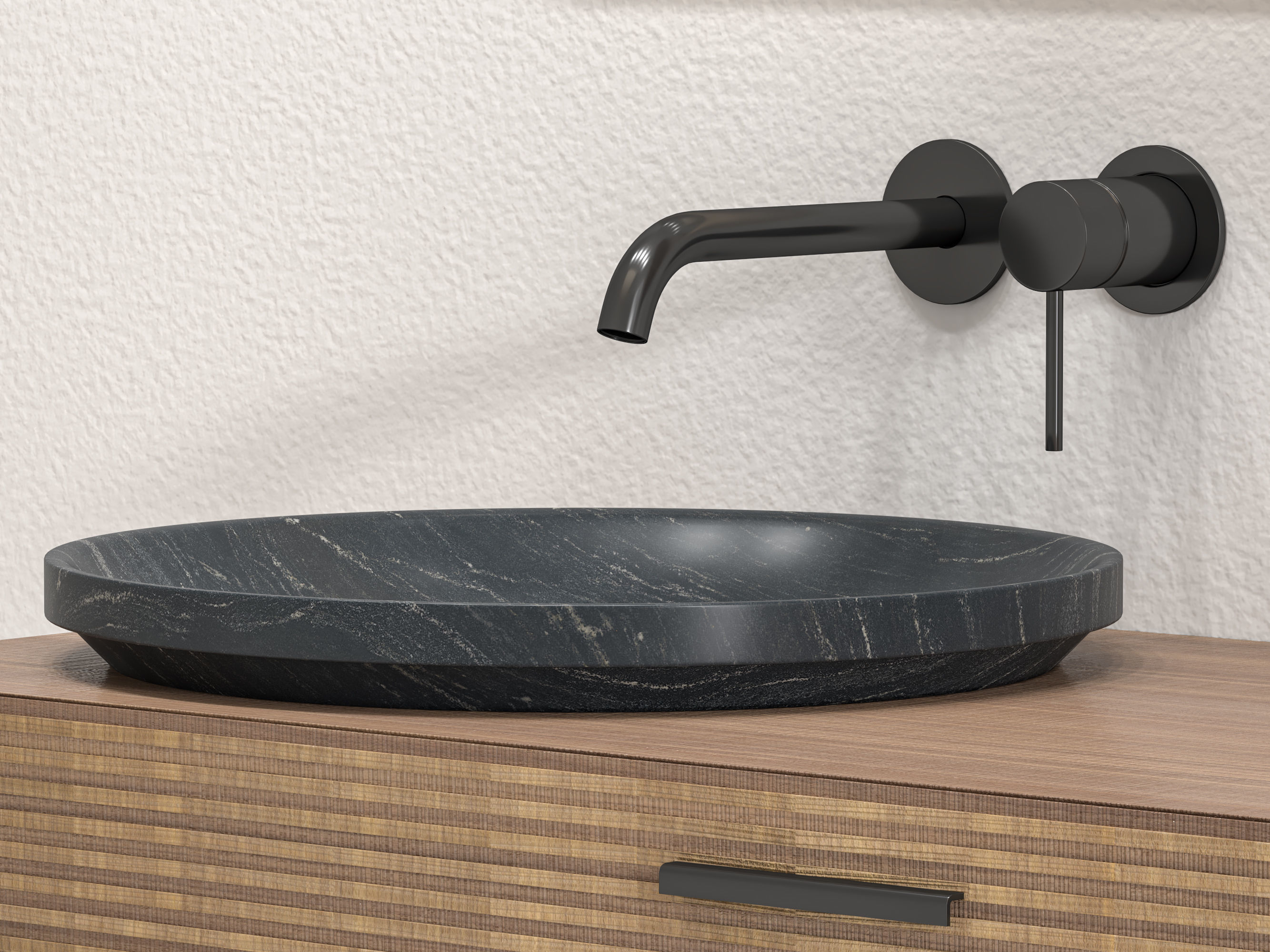 ARC Semi-inset round marble washbasin 3D model_18