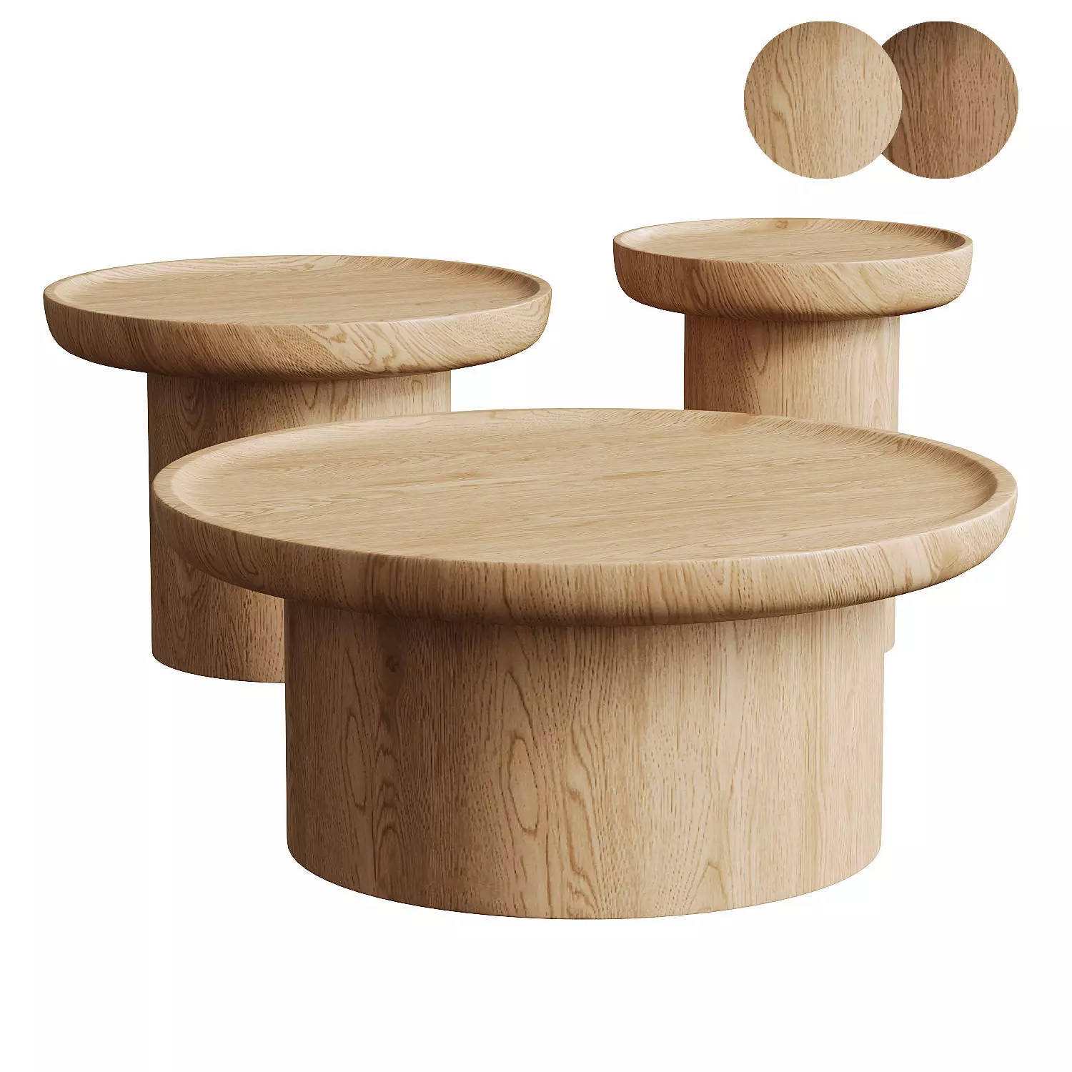 Modern Round Findley Coffee Table 3D model_0