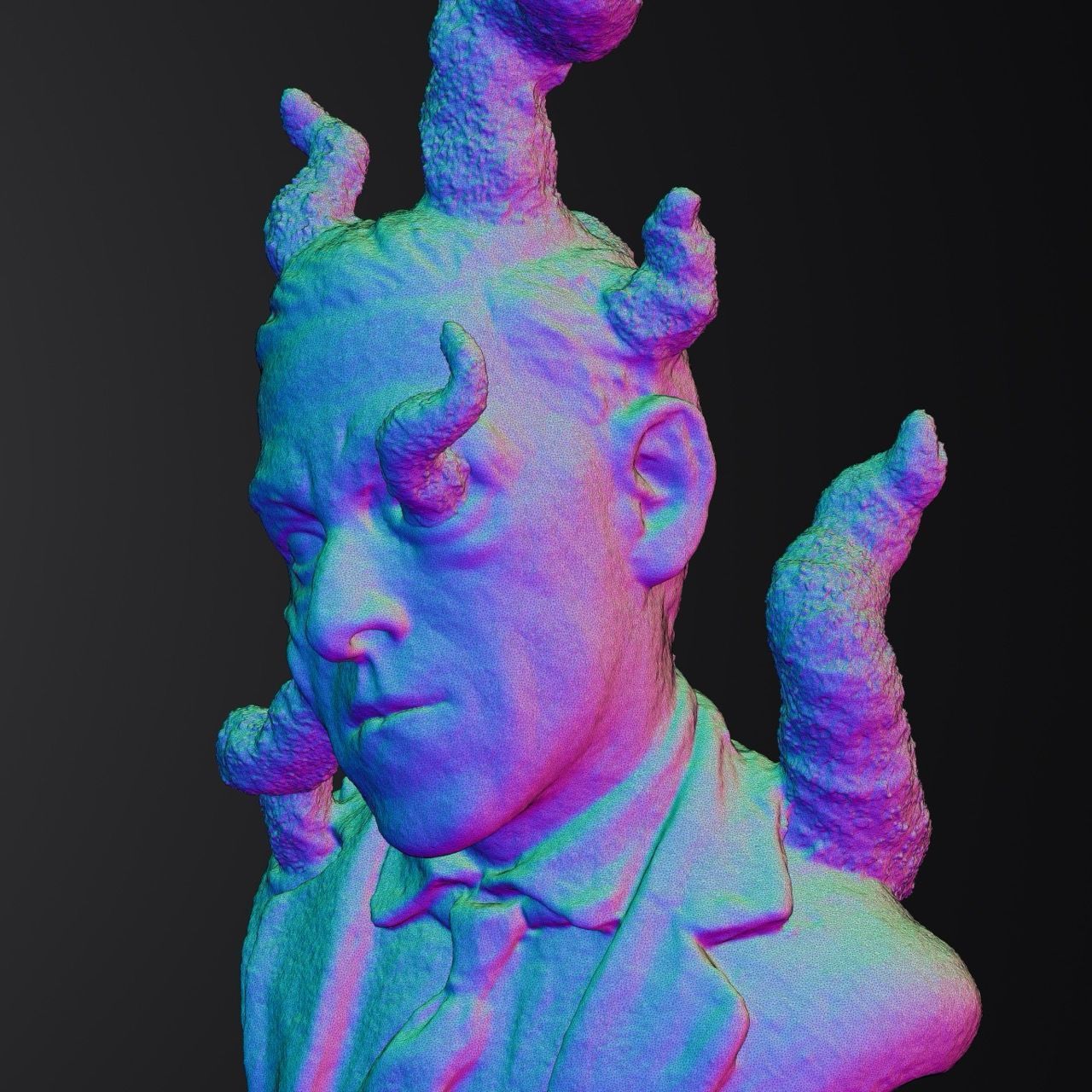 H P Lovecraft Eldritch bust for 3D printing 3D print model_9