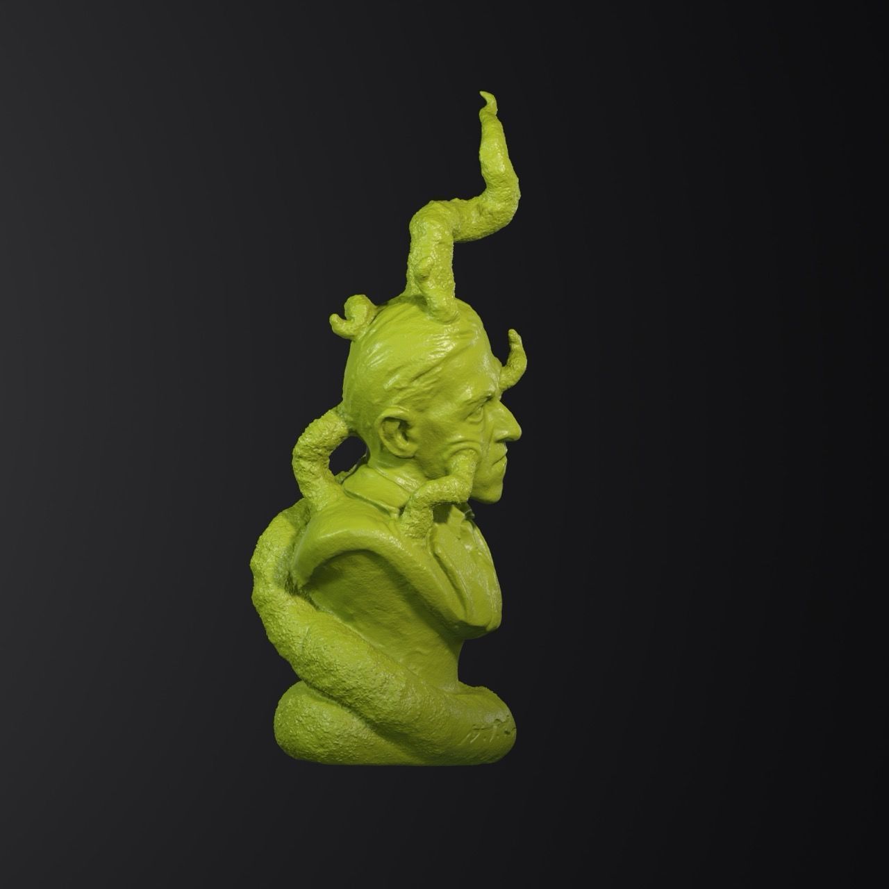 H P Lovecraft Eldritch bust for 3D printing 3D print model_6
