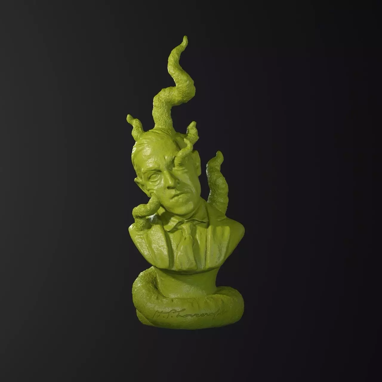H P Lovecraft Eldritch bust for 3D printing 3D print model_0