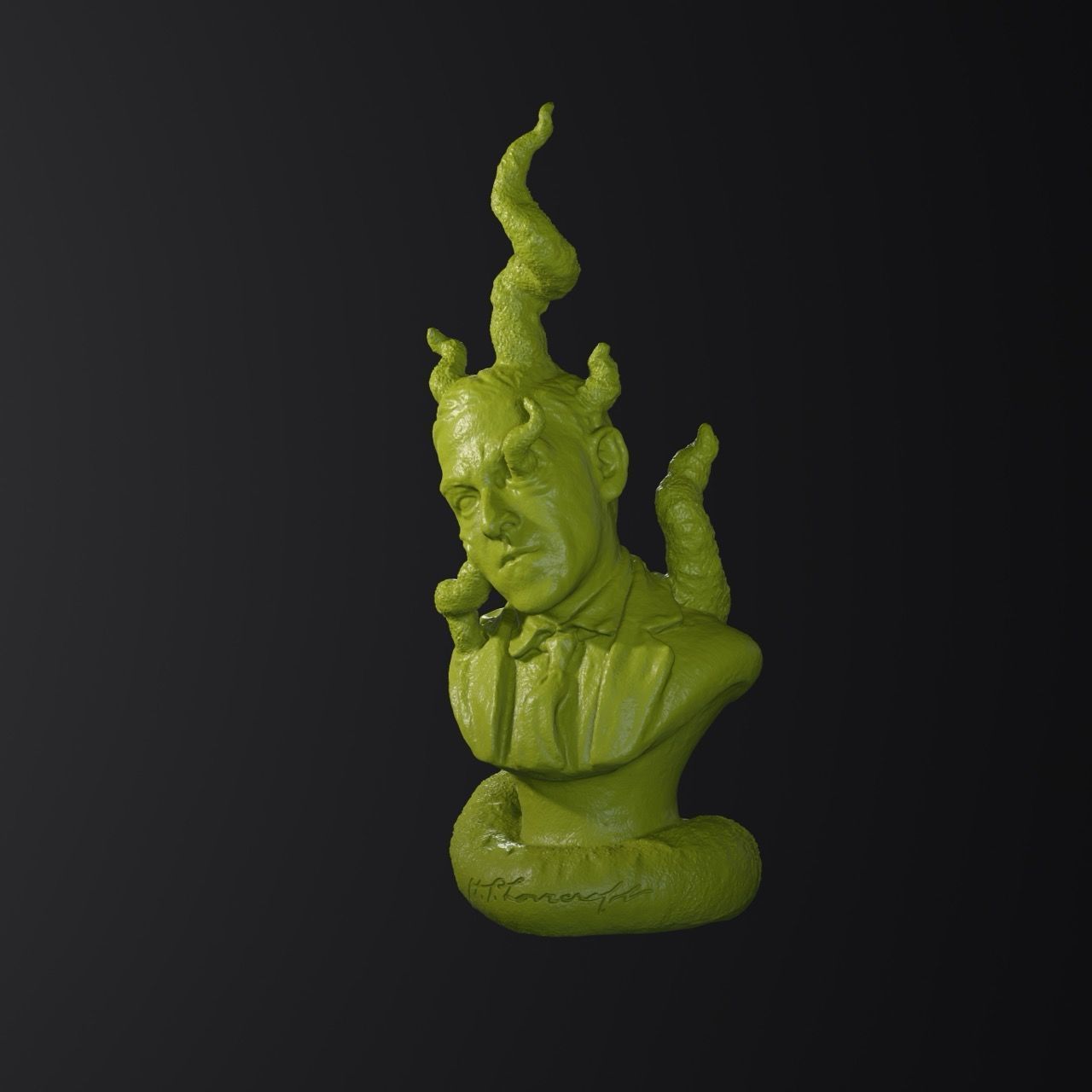 H P Lovecraft Eldritch bust for 3D printing 3D print model_2