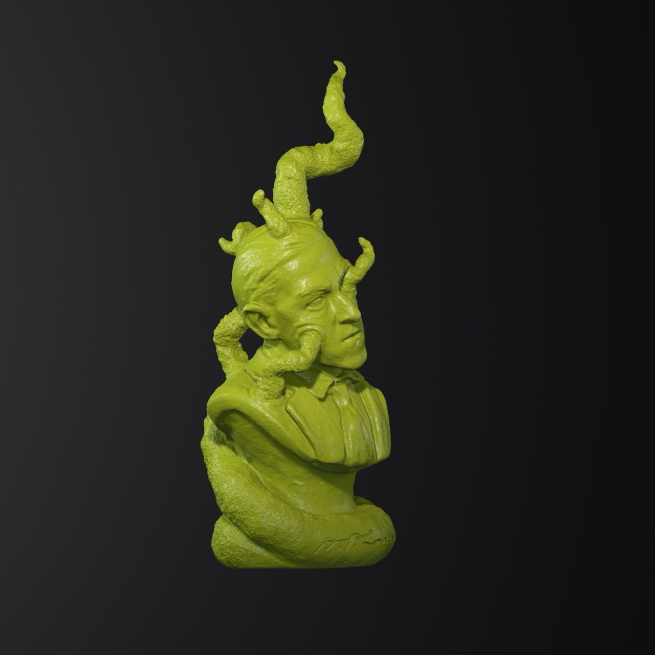 H P Lovecraft Eldritch bust for 3D printing 3D print model_5