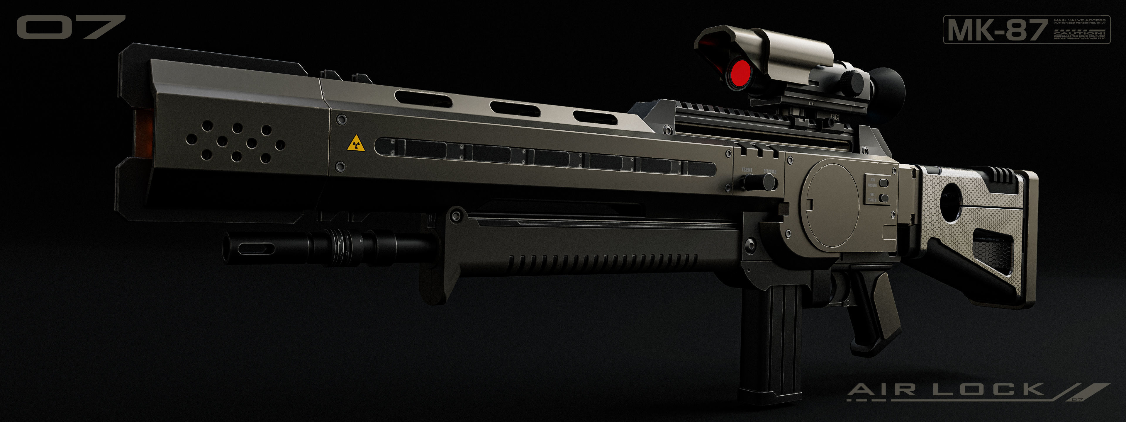 Sci-Fi Assault Rifle 3D model_3