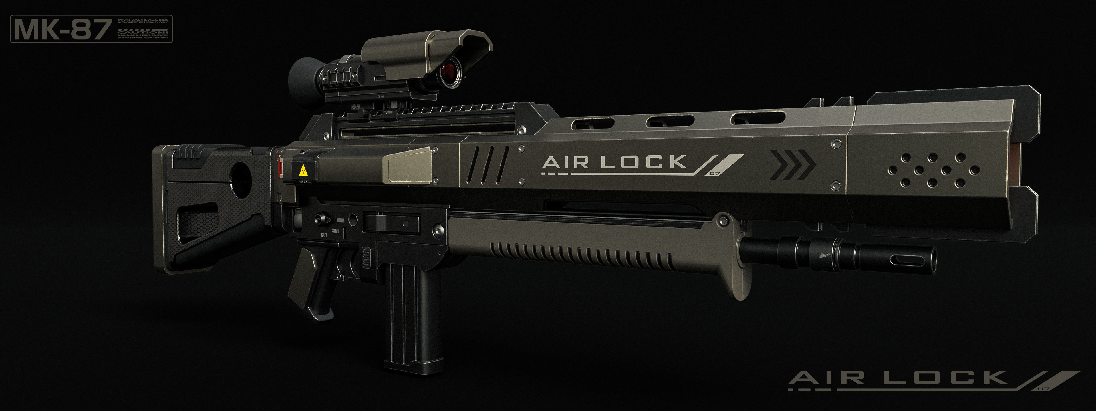 Sci-Fi Assault Rifle 3D model_1