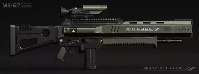 Sci-Fi Assault Rifle 3D model