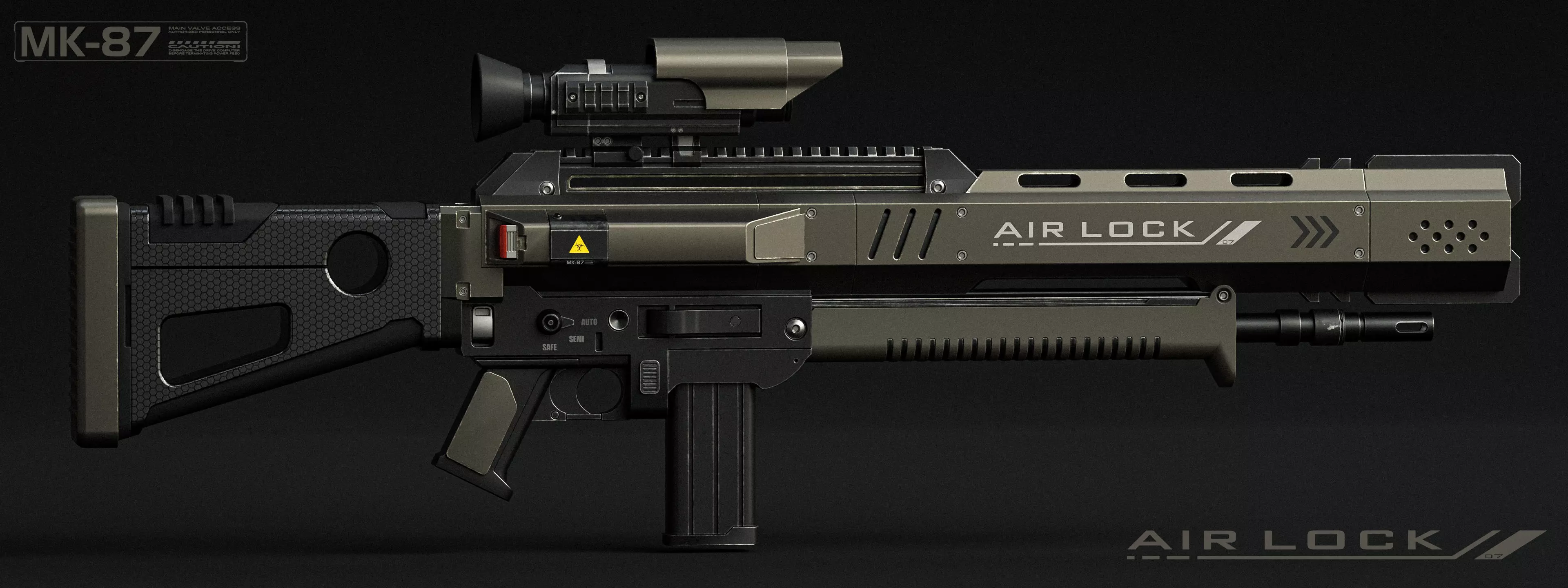 Sci-Fi Assault Rifle 3D model_0