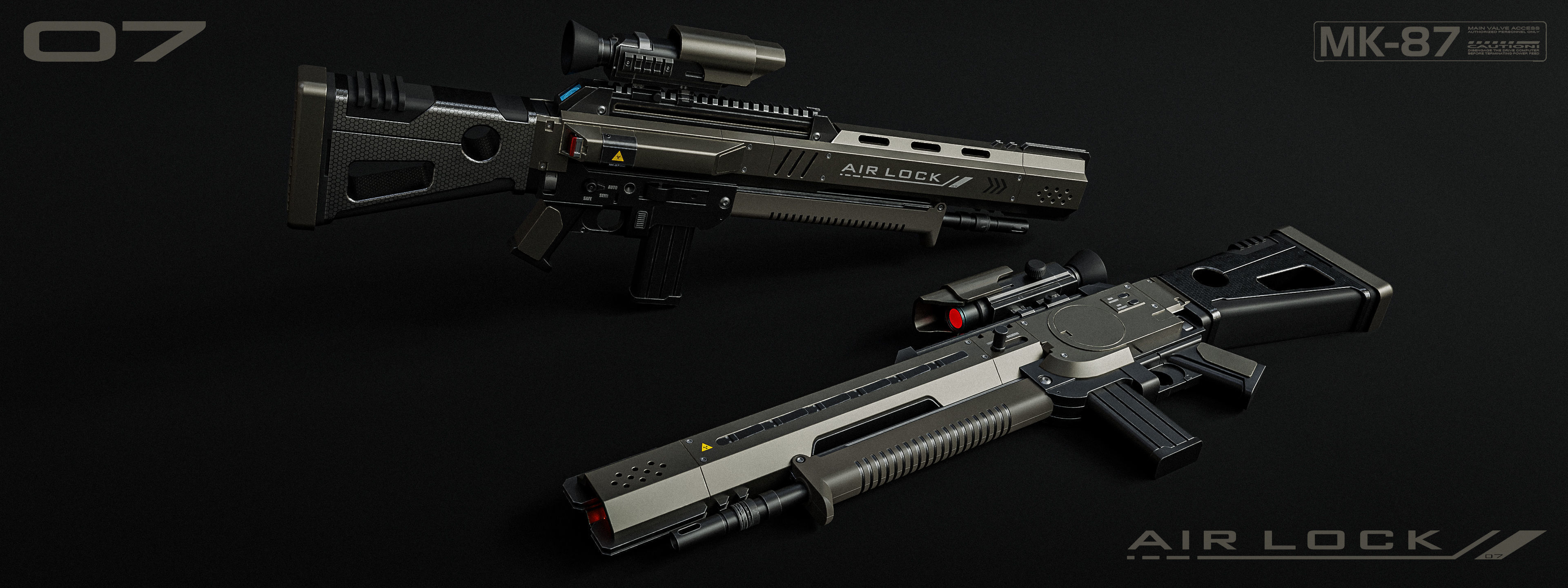 Sci-Fi Assault Rifle 3D model_4