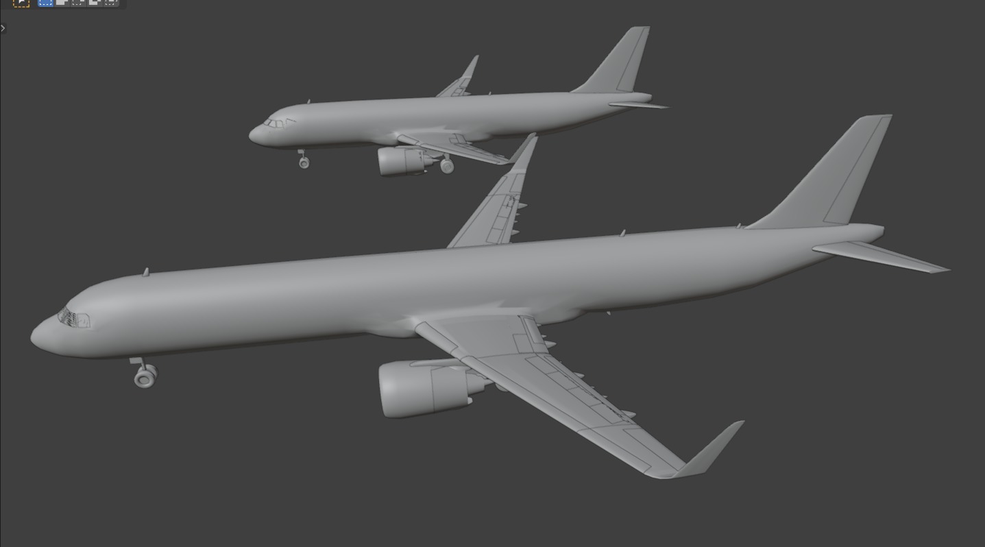Airbus a320neo and airbus a321neo combo lowpoly Low-poly 3D model_12