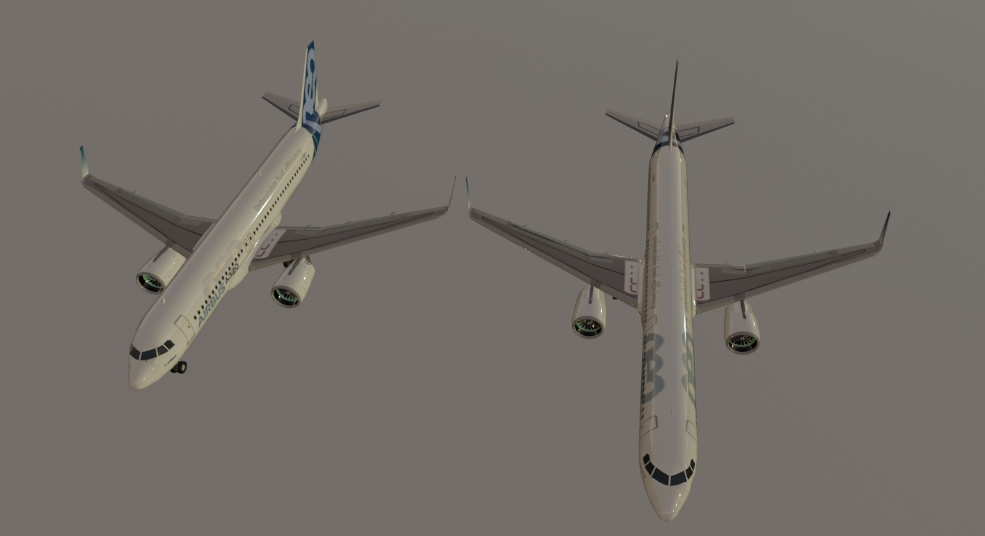 Airbus a320neo and airbus a321neo combo lowpoly Low-poly 3D model_9