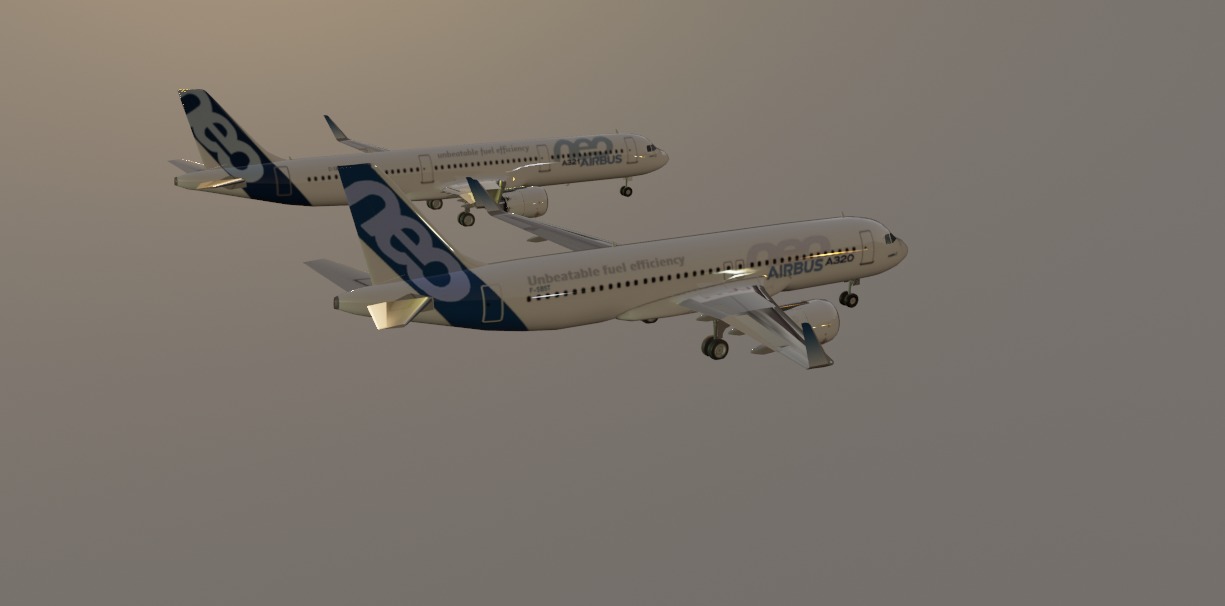 Airbus a320neo and airbus a321neo combo lowpoly Low-poly 3D model_5
