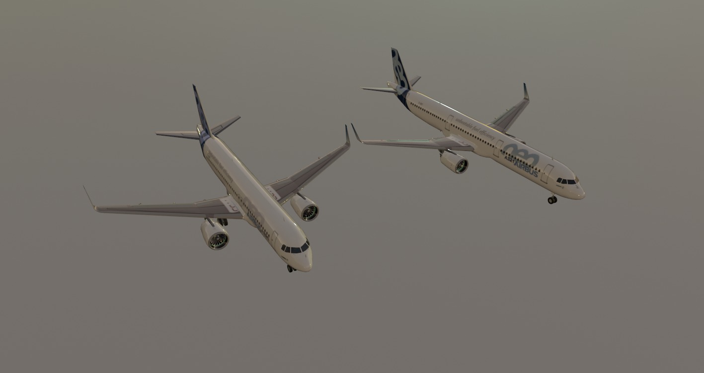 Airbus a320neo and airbus a321neo combo lowpoly Low-poly 3D model_8