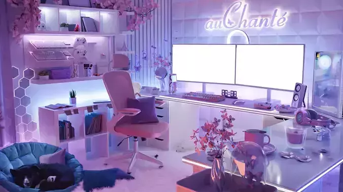 Streaming Room or Gaming Setup 3D model