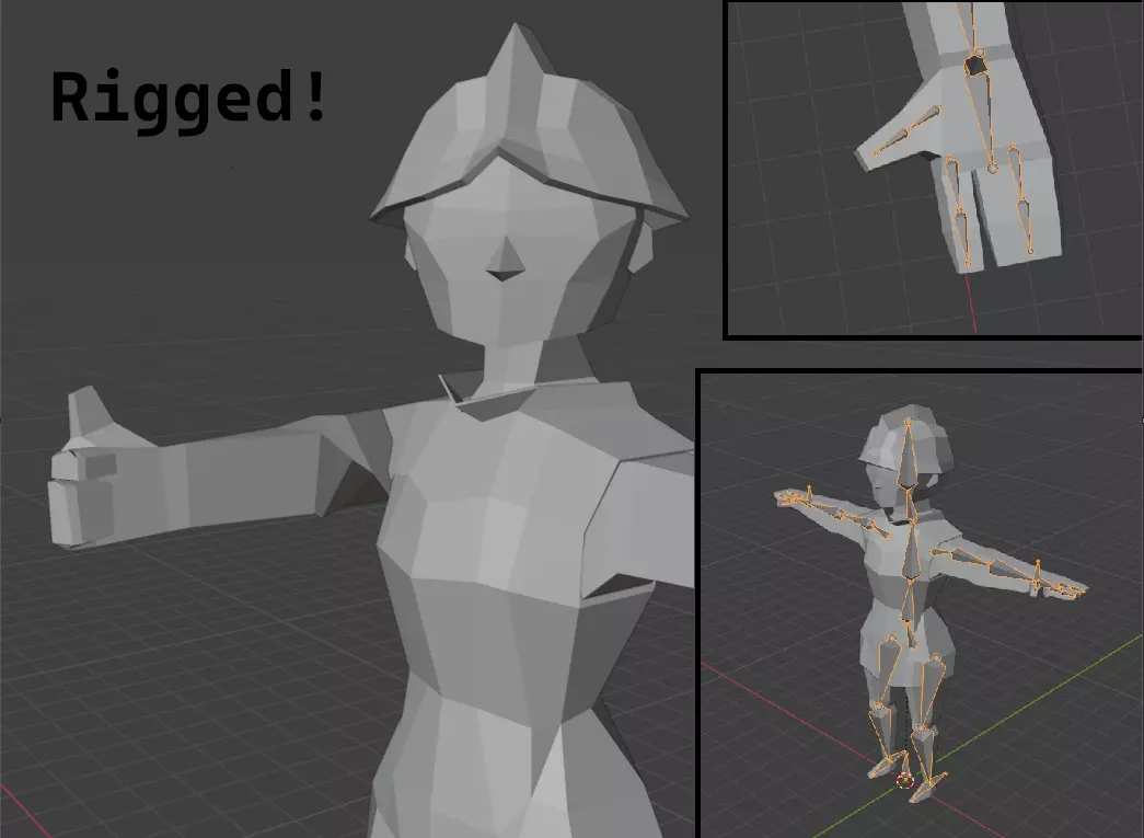 Low poly Warrior Low-poly 3D model_0