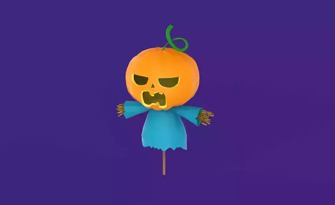 Prop111 Halloween Pumpkin Man Low-poly 3D model